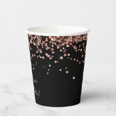 Roos Goud Zwart 1e Verjaardagsfeestje Papieren Bekers (Links)