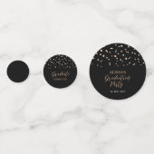 Roos goud & Zwart Confetti Graduation Party Decor (Voorkanten)