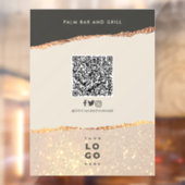 Roos goud zwart elegant bar menu prijs QR code Raamsticker (Vel 2)