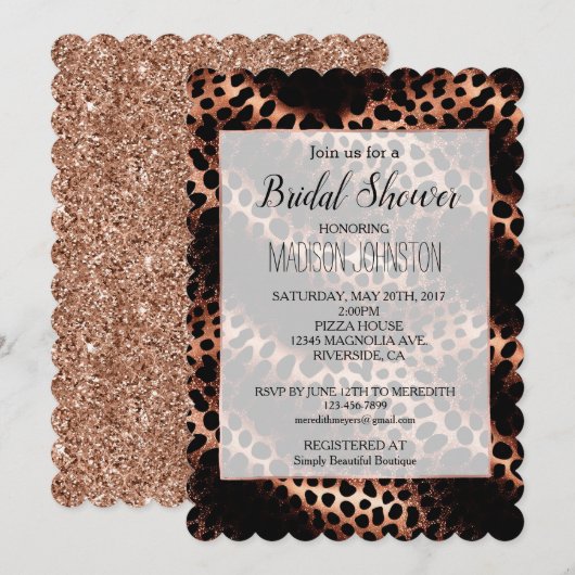 Roos Goud Zwart Luipaard Kaart (Voorkant / Achterkant)