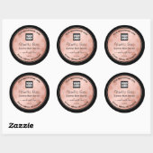 Roos Goud Zwart met Logo Product Verpakkingslabels Ronde Sticker (Vel)