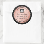 Roos Goud Zwart met Logo Product Verpakkingslabels Ronde Sticker (Tas)