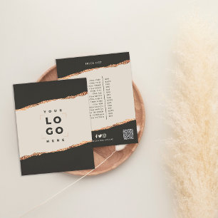 Roos goud zwarte elegant moderne girale prijscode  flyer