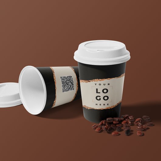 Roos goud zwarte elegant moderne girale prijscode papieren bekers