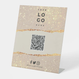 Roos goud zwarte elegante moderne kwaliteitsaandui reclamebord met voetstuk