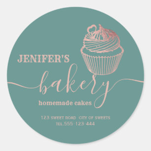 Roos goudbakkerij Homemade cupcakes en snoepjes Ronde Sticker