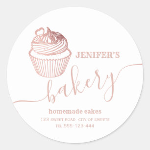 Roos goudbakkerij Homemade cupcakes en snoepjes Ronde Sticker