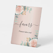 Roos goudbloem Eucalyptusflauwteken Reclamebord Met Voetstuk (Voorkant)