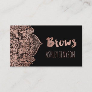 Roos goudboho floral mandala brows typografie visitekaartje