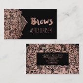 Roos goudboho floral mandala brows typografie visitekaartje (Voorkant / Achterkant)