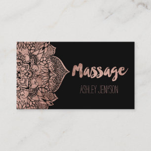 Roos goudboho floral mandala massage typografie visitekaartje