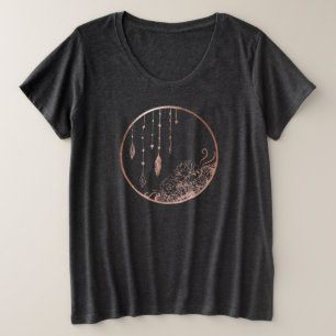 Roos goudboho succulae grote maat t-shirt