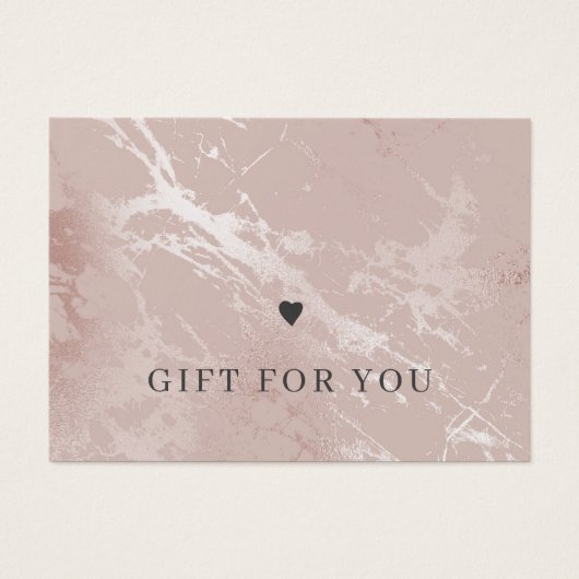 Roos goudbruin roze elegant cadeaubon visitekaartje (Voorkant)