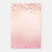 Roos goudbruine roze glitter post-it® notes (Voorkant)