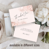 Roos goudbruudje moderne bruiloft bedankt notitiekaartje