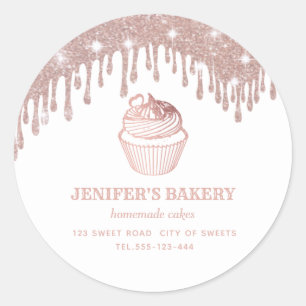 Roos gouddruppels Homemade cupcakes and sweets Cla Ronde Sticker
