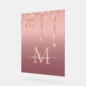 Roos Gouden Aangepaste Letter Naam Acryl Tekens Bord (Hoek)