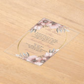 Roos gouden acryl Quinceanera uitnodiging Acryl Uitnodigingen (Laagn)