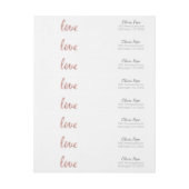 Roos gouden adresetiketten, liefde, folie letterty (Vel)