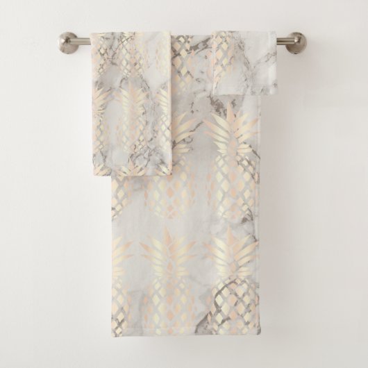 roos gouden anananassegels van koper bad handdoek (Insitu)