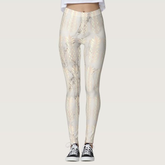  roos gouden anananassegels van koper leggings (Voorkant)