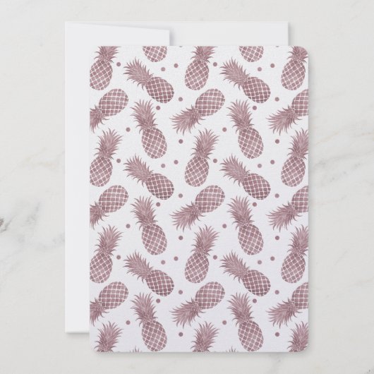 Roos gouden anananassen kaart (Achterkant)