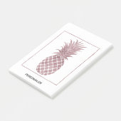 Roos gouden ananas post-it® notes (Schuin)