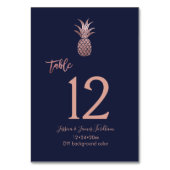 Roos Gouden Ananas Trouwtafel Nummer Kaart (Voorkant)