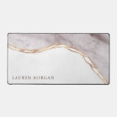 roos gouden art deco modern monogram bureaumat (Voorkant)