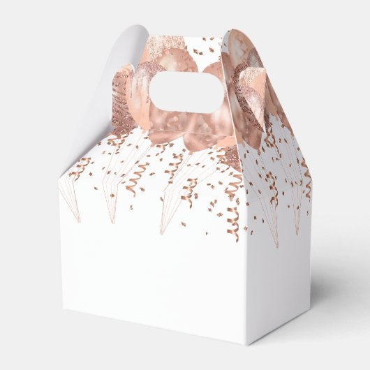 Roos gouden ballonnen dank u 40ste verjaardagsfees bedankdoosjes (Achterkant)