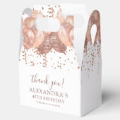 Roos gouden ballonnen dank u 40ste verjaardagsfees bedankdoosjes (Geopend)