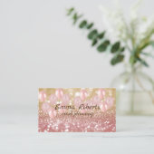 Roos gouden ballonnen Moderne Visitekaartje (Staand voorkant)