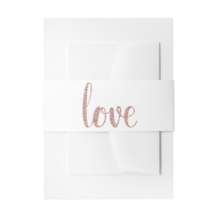 Roos gouden banden, liefde, glitter font uitnodigingen wikkel