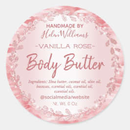 Roos Gouden Blad Zebra Print Body Butter Labels