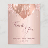 Roos gouden bloedige glitter bedankt (Voorkant)