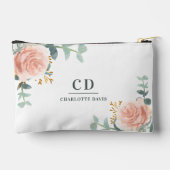 Roos gouden bloemen groen naam monogram etui (Achterkant)