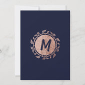 Roos Gouden Bloemen Navy Blue Brush Script Verjaar Kaart (Achterkant)