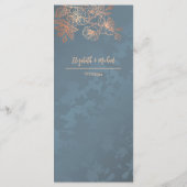 Roos Gouden Bloemenlijn Art Wedding Menu (Achterkant)