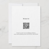 Roos gouden bloemenqr code RSVP luxe bruiloft Kaart (Achterkant)