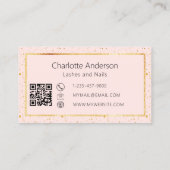 Roos gouden blos elegante moderne QR-code Visitekaartje (Achterkant)