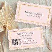 Roos gouden blos elegante moderne QR-code Visitekaartje