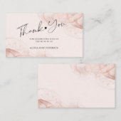 Roos gouden blozen baby shower dank u klein informatiekaartje (Voorkant / Achterkant)