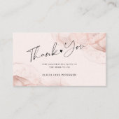 Roos gouden blozen baby shower dank u klein informatiekaartje (Voorkant)