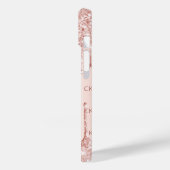 Roos gouden blozen glitter druppelt monogram initi Case-Mate iPhone case (Achterkant / Links)