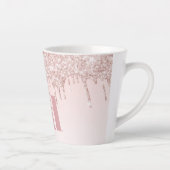 Roos gouden blozen initiaal glitter monogram latte mok (Rechts)