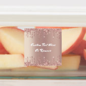 Roos gouden blush glitter aangepaste tekst naam la labels (Aangebracht)