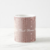 Roos gouden blush glitter aangepaste tekst naam Mo Koffiemok (Center)