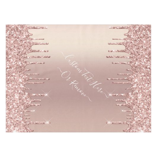 Roos gouden blush glitter tafelkleed - aangepaste (Voorkant (Horizontaal))