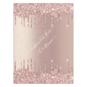 Roos gouden blush glitter tafelkleed - aangepaste (Voorkant)