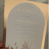 Roos Gouden Boho Boog Blush Bloemen Huwelijk Folie Uitnodiging